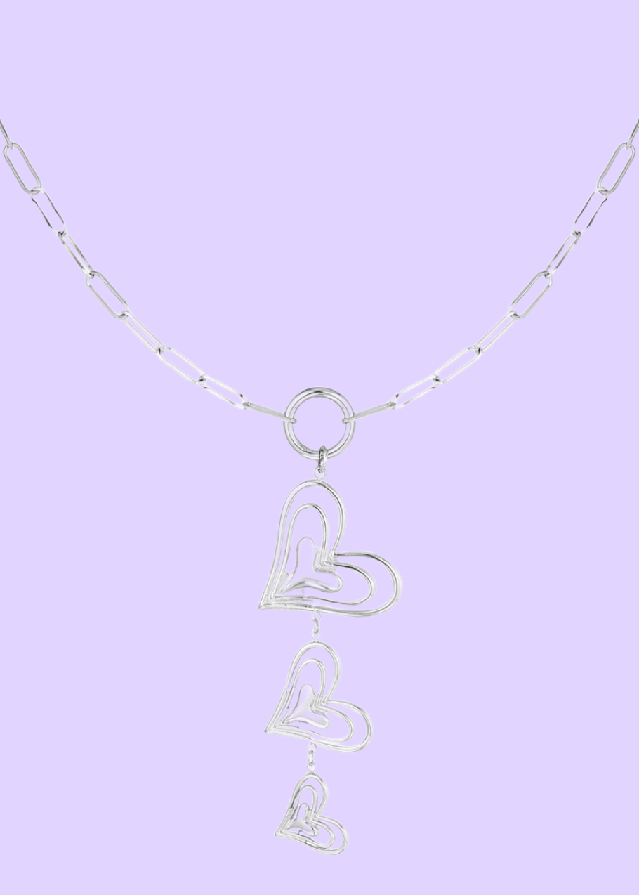 Triple heart ketting