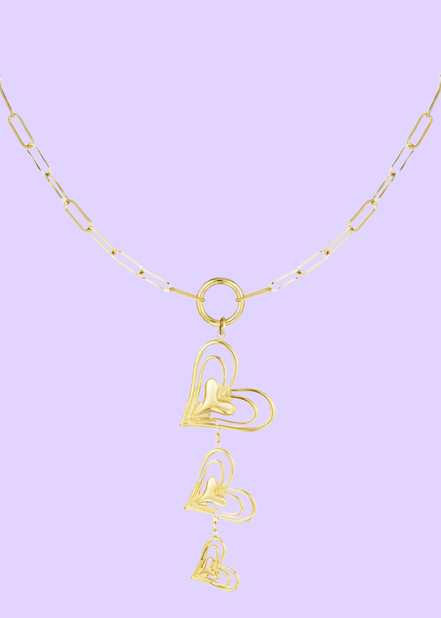Triple heart ketting