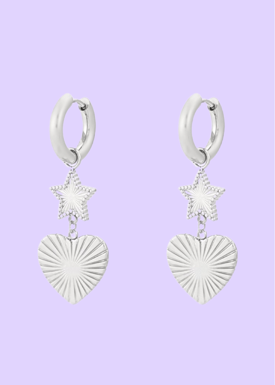 Starry heart oorbellen
