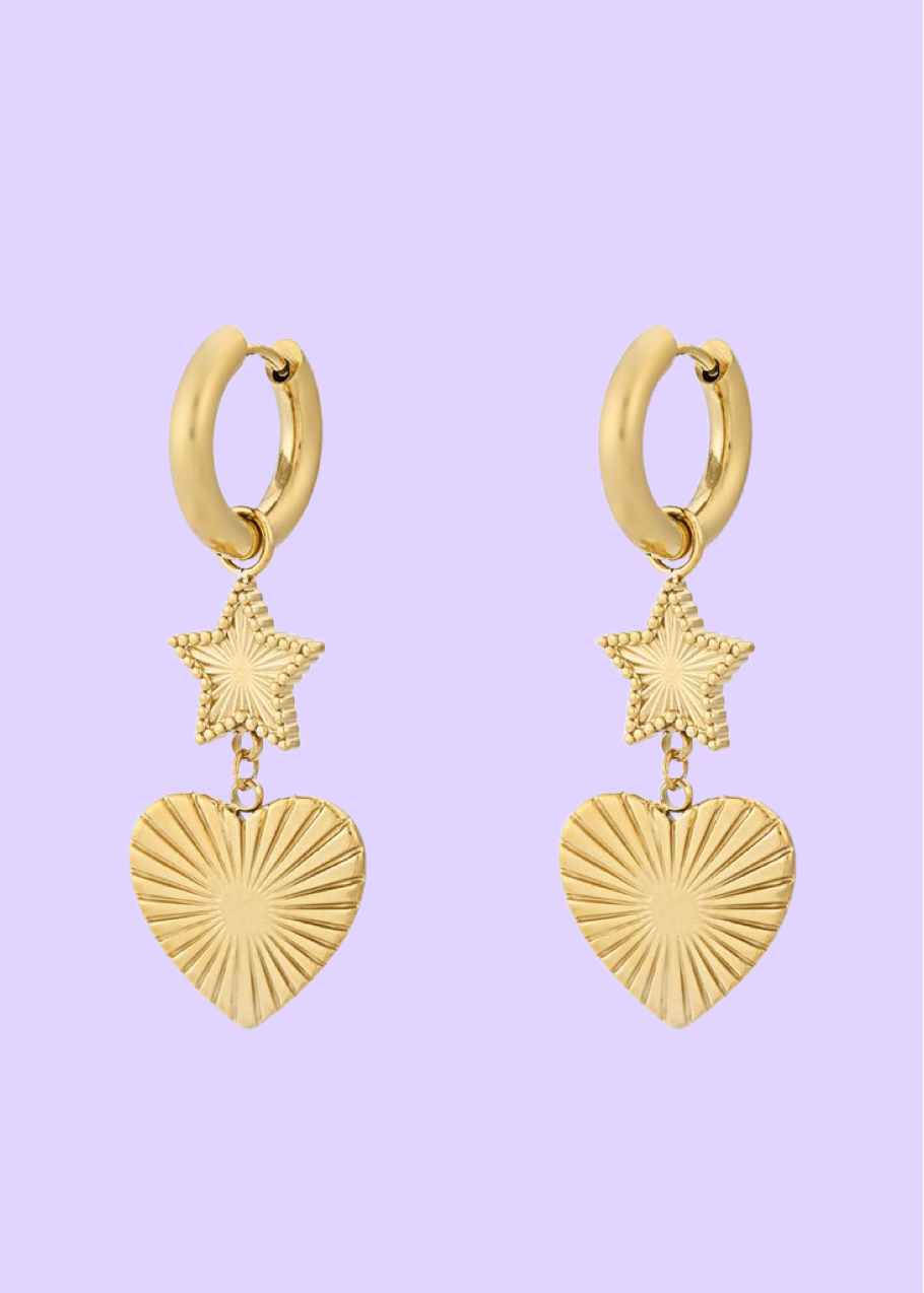Starry heart oorbellen