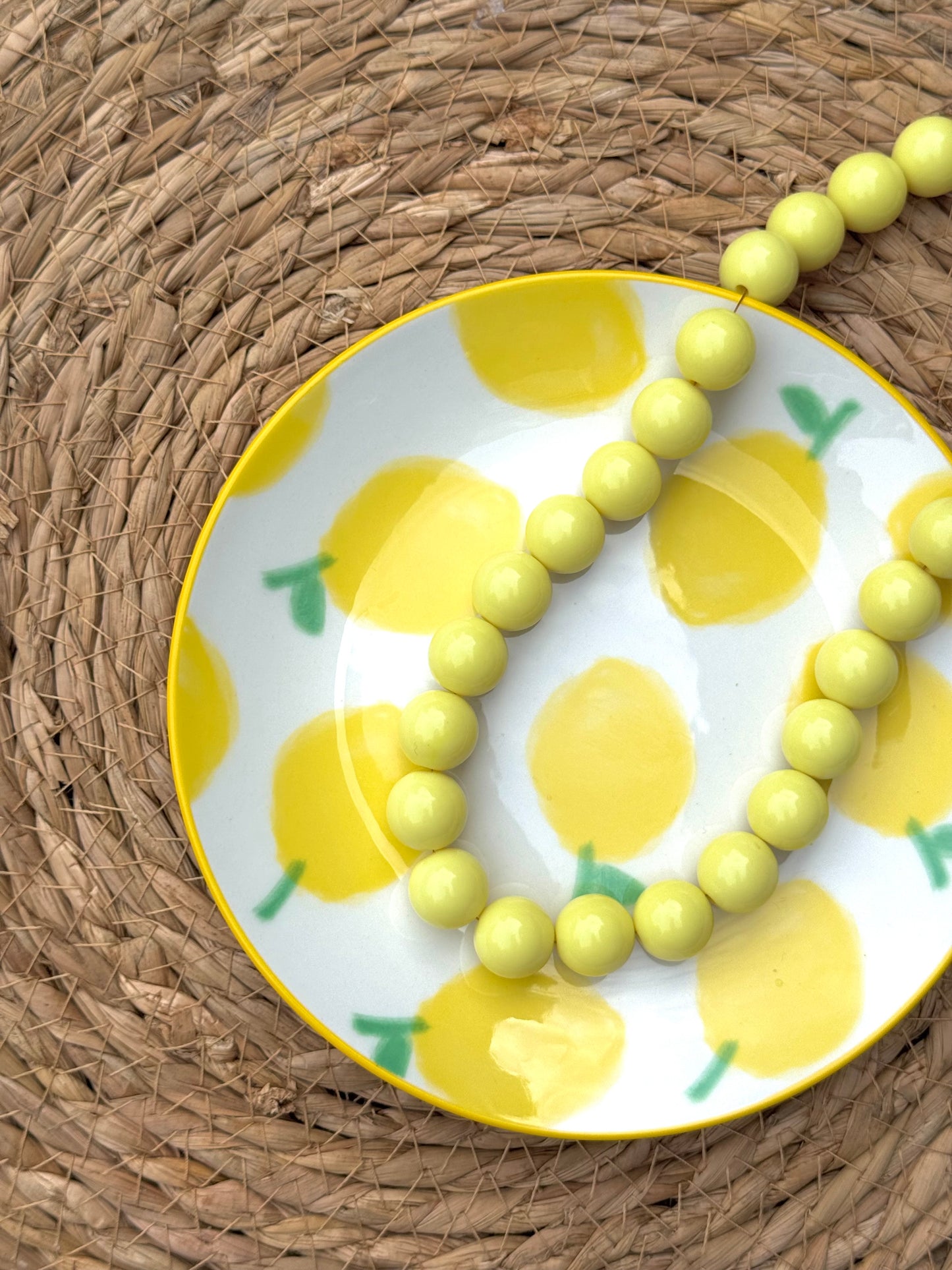 Gele kralen ketting