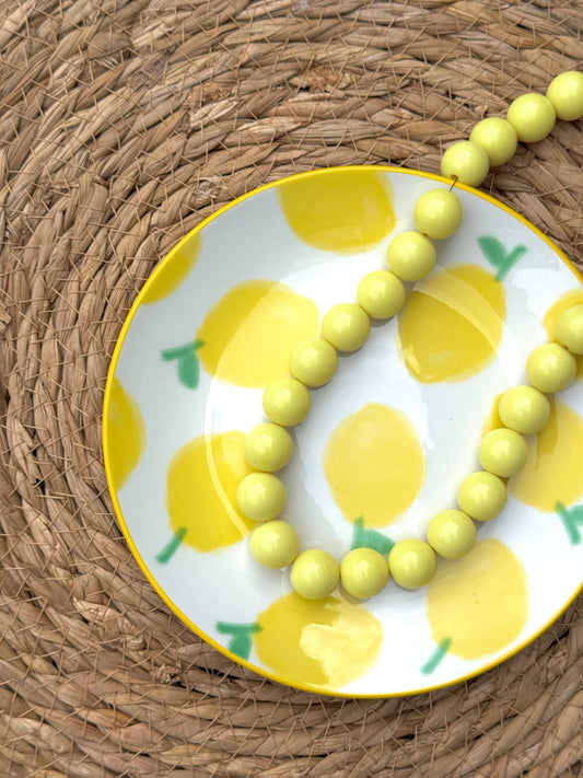 Gele kralen ketting